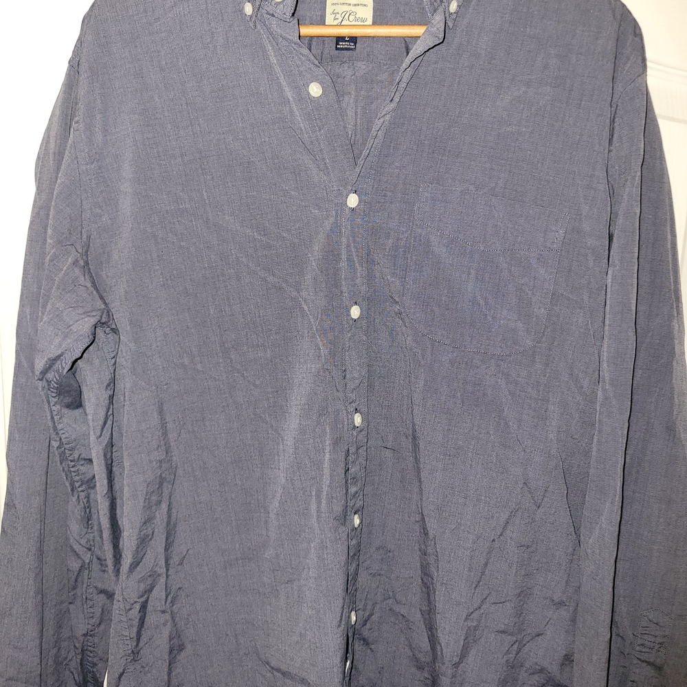 J.Crew Men’s Slim Fit Blue Cotton Button Down Shirt Size L